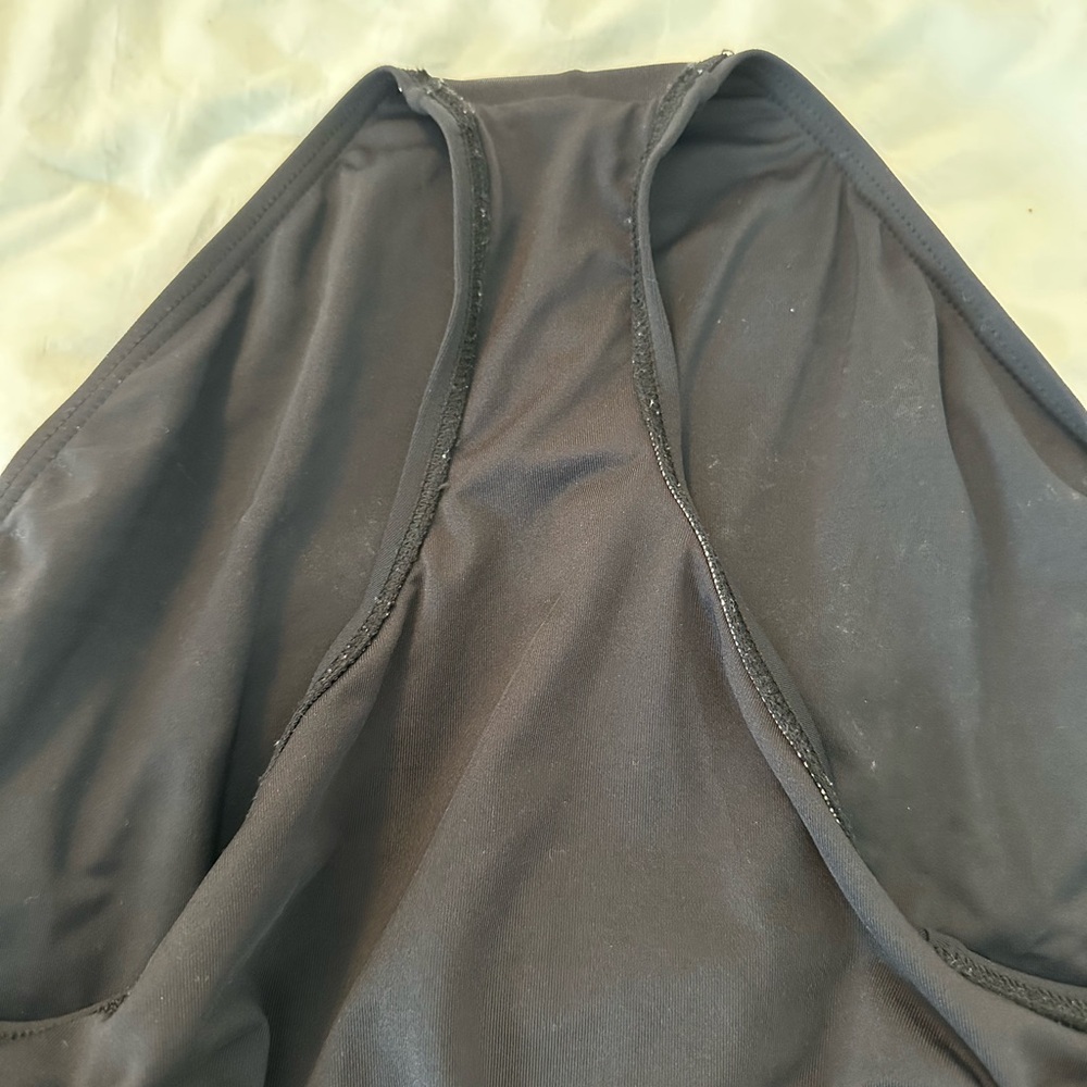MICHAEL Michael Kors Layered Illusion One Piece Plunge Swimsuit Black MM3H249 14 - Picture 9 of 10